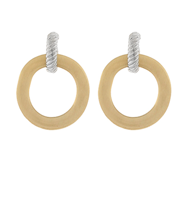 Satin Circle Dangle Earrings