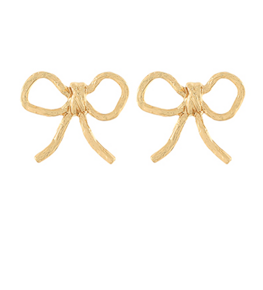 Textured Bow Earrings