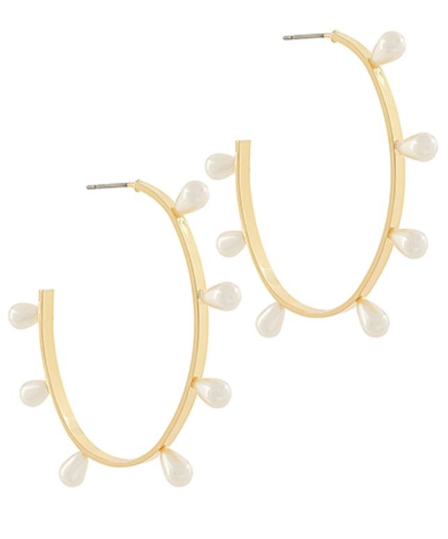 Pearl Hoop Earrings