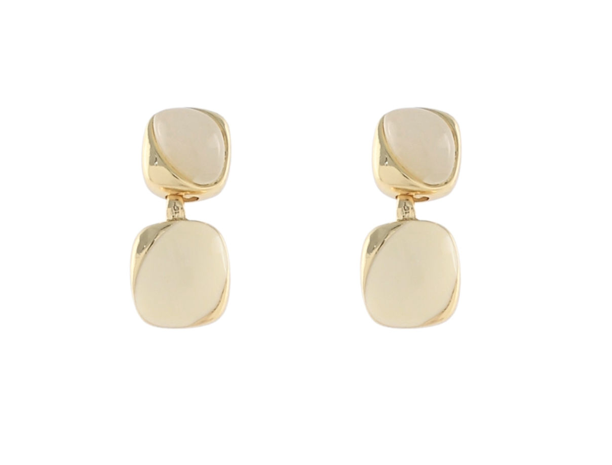 Square Stone Dangle Earrings