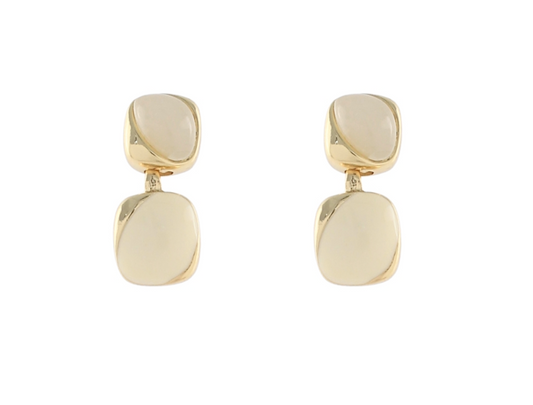 Square Stone Dangle Earrings