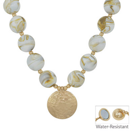 20mm Bead Necklace with Charm