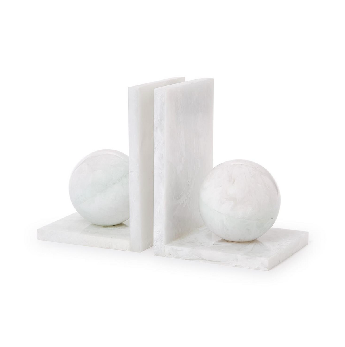 White Marblized Bookends