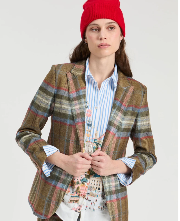 Vilagallo Brown Checked Blazer