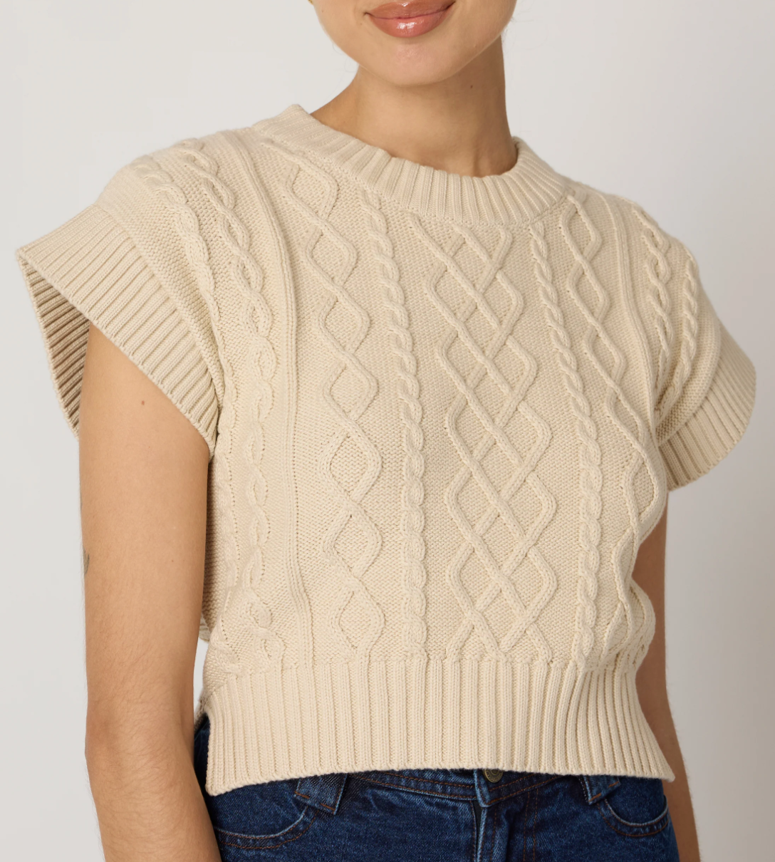 Gigi Cropped Sweater Vest