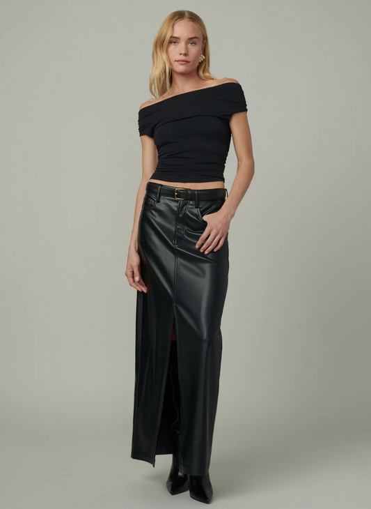 The Martine Maxi Skirt Vegan Leather