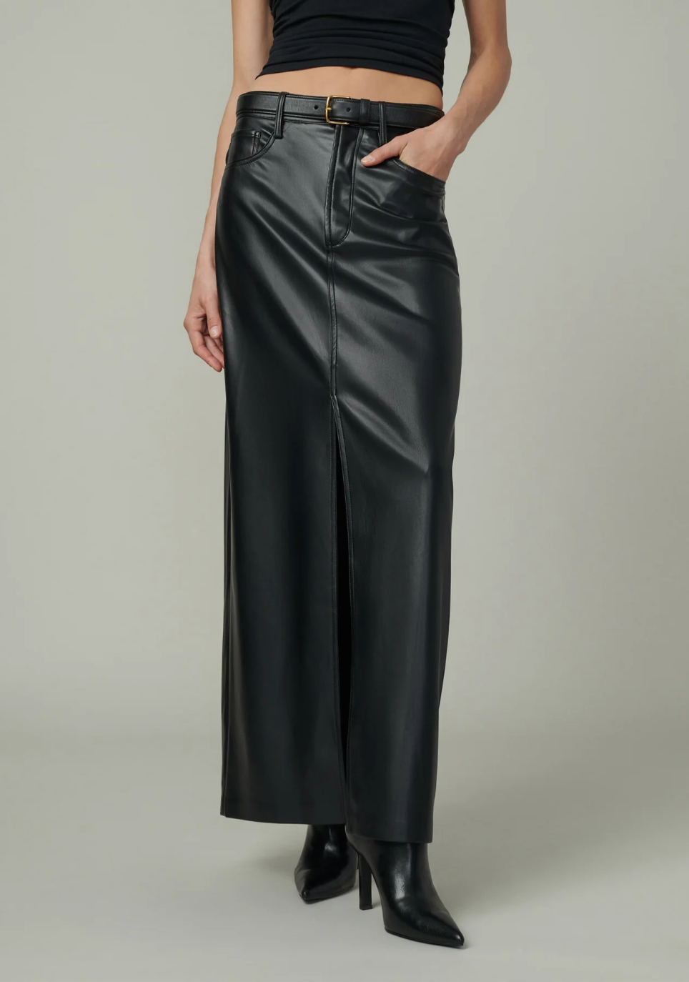 The Martine Maxi Skirt Vegan Leather