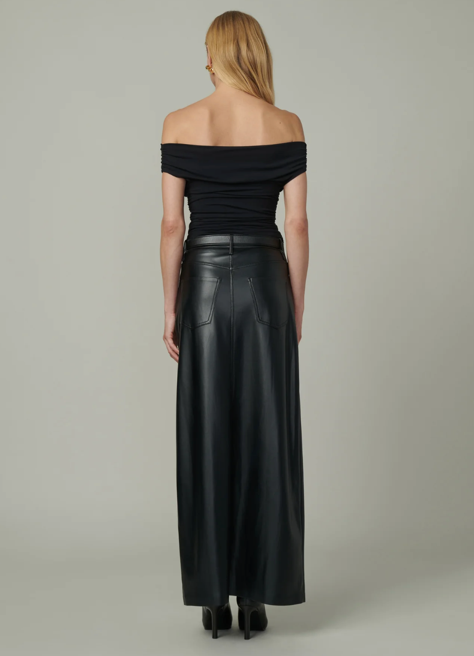 The Martine Maxi Skirt Vegan Leather