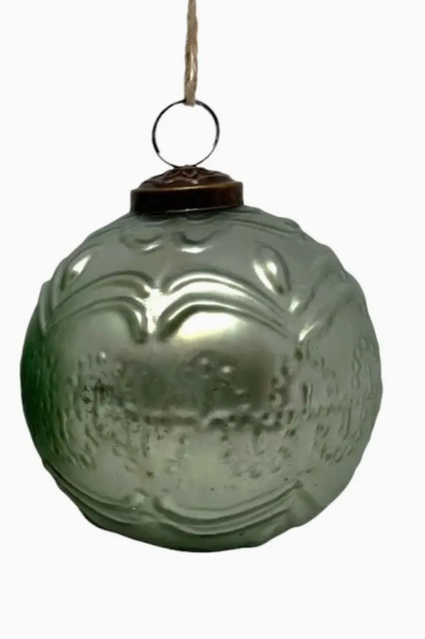 Sage Mercury Glass Ornaments