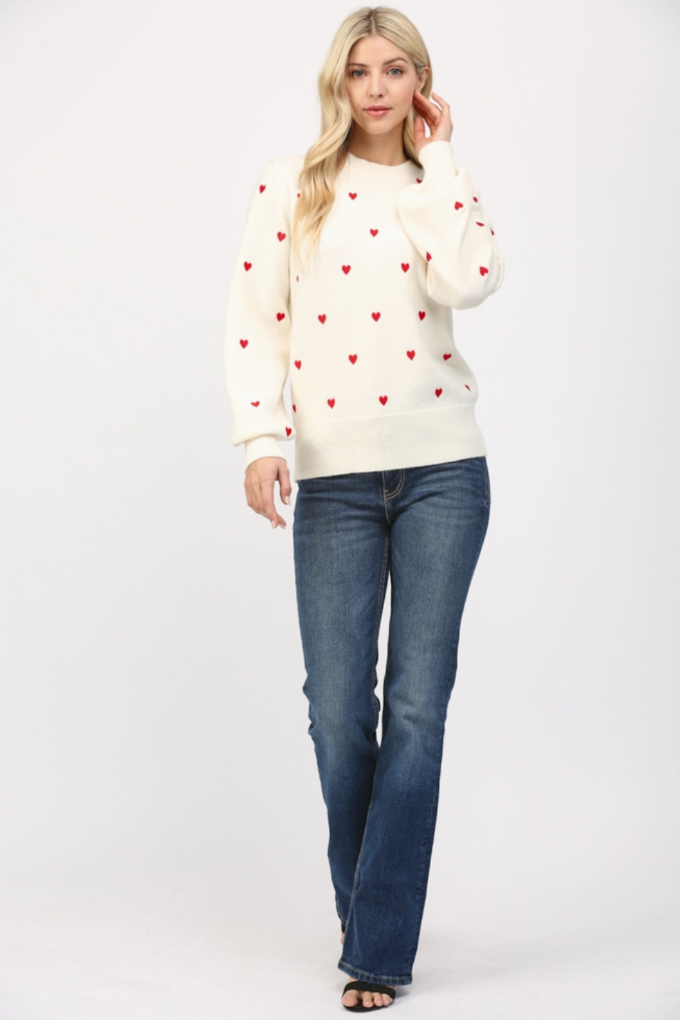 Heart Embroidered Sweater