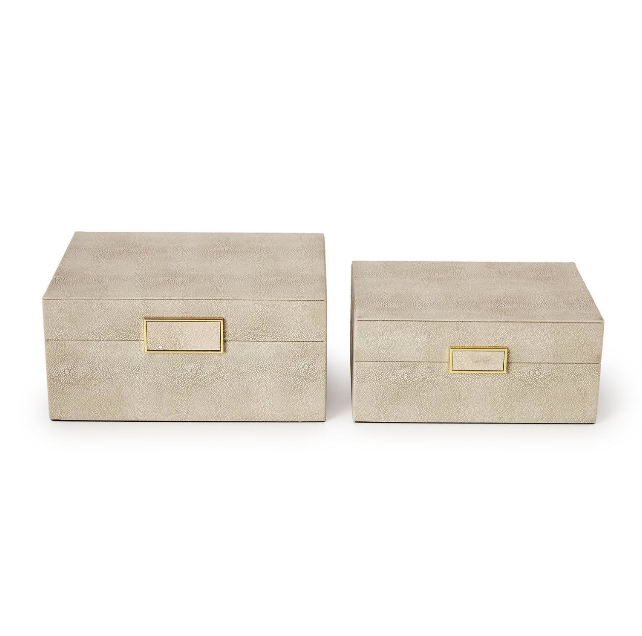 Brussels Cream Shagreen Boxes