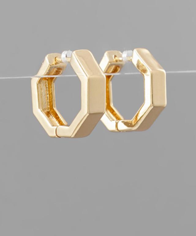 Octagon Huggie Hoops