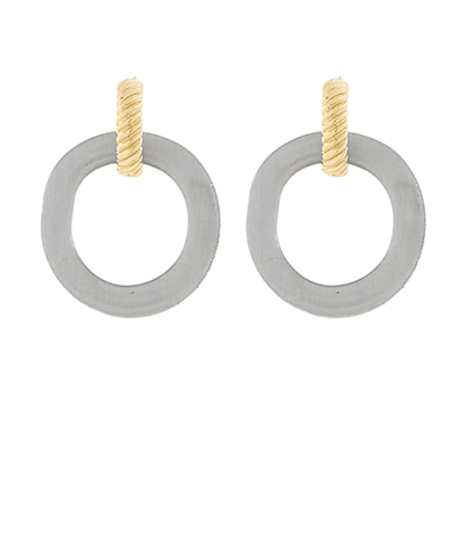 Satin Circle Dangle Earrings