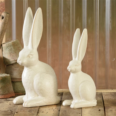 White Ceramic Sitting Bunny