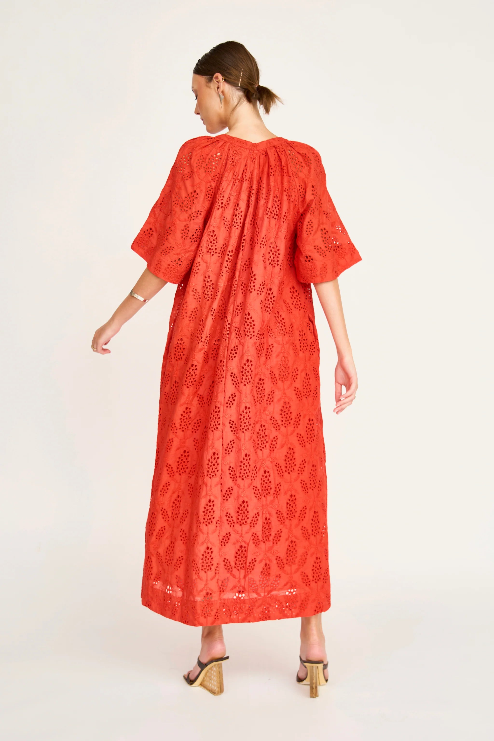 Somerset Dress in Chili Hyacinth Eyelet