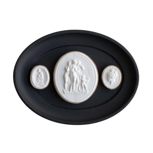 Trio Large Oval Framed Intaglio in Black