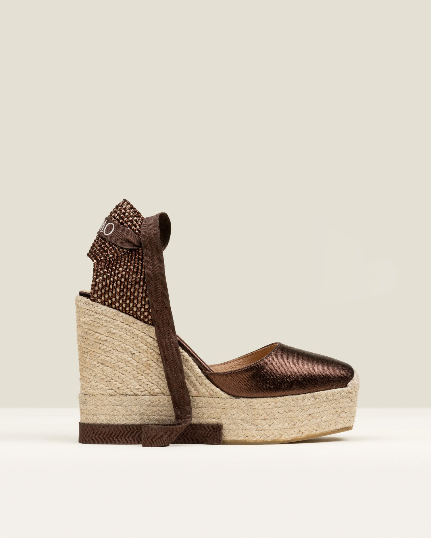 Tedie High Wedge Espadrille in Coffee