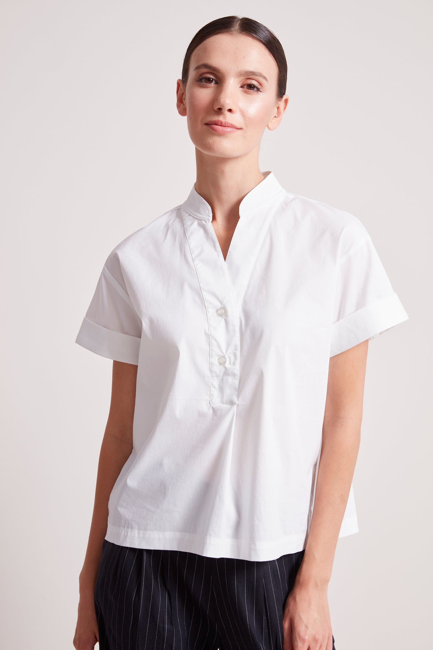 Theo Short Pullover Cap Sleeve Shirt
