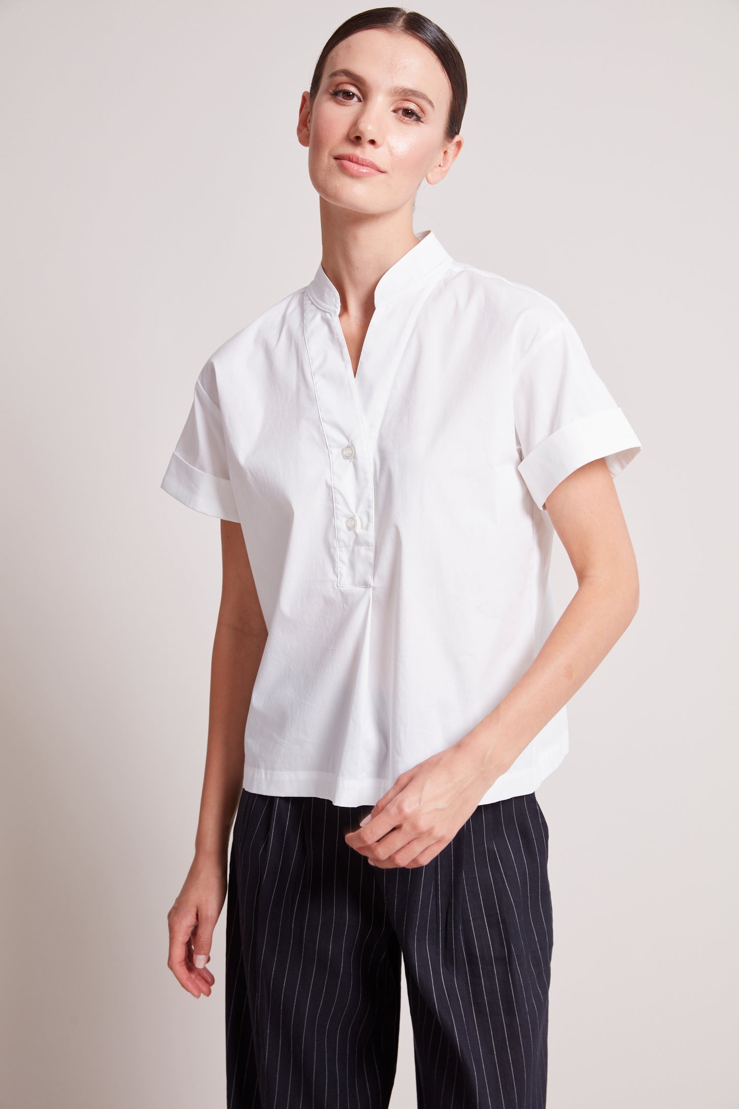 Theo Short Pullover Cap Sleeve Shirt