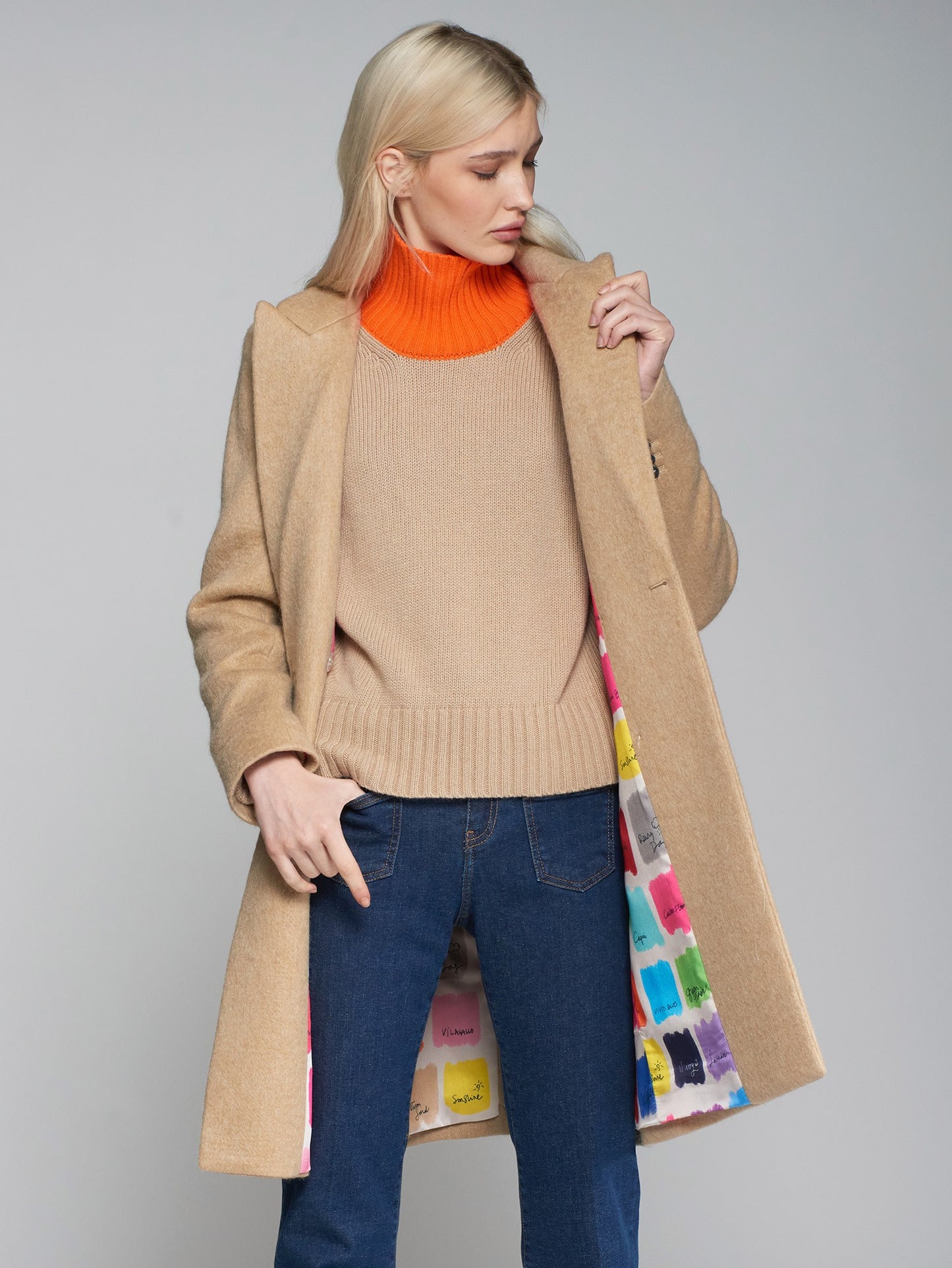 Lian Lana Camel Mohair Coat