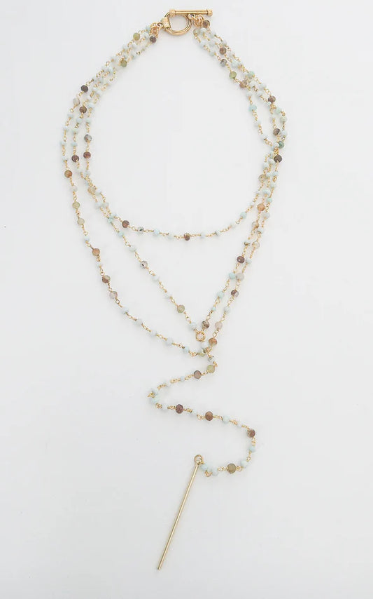 Triple Rosary with Spike Necklace