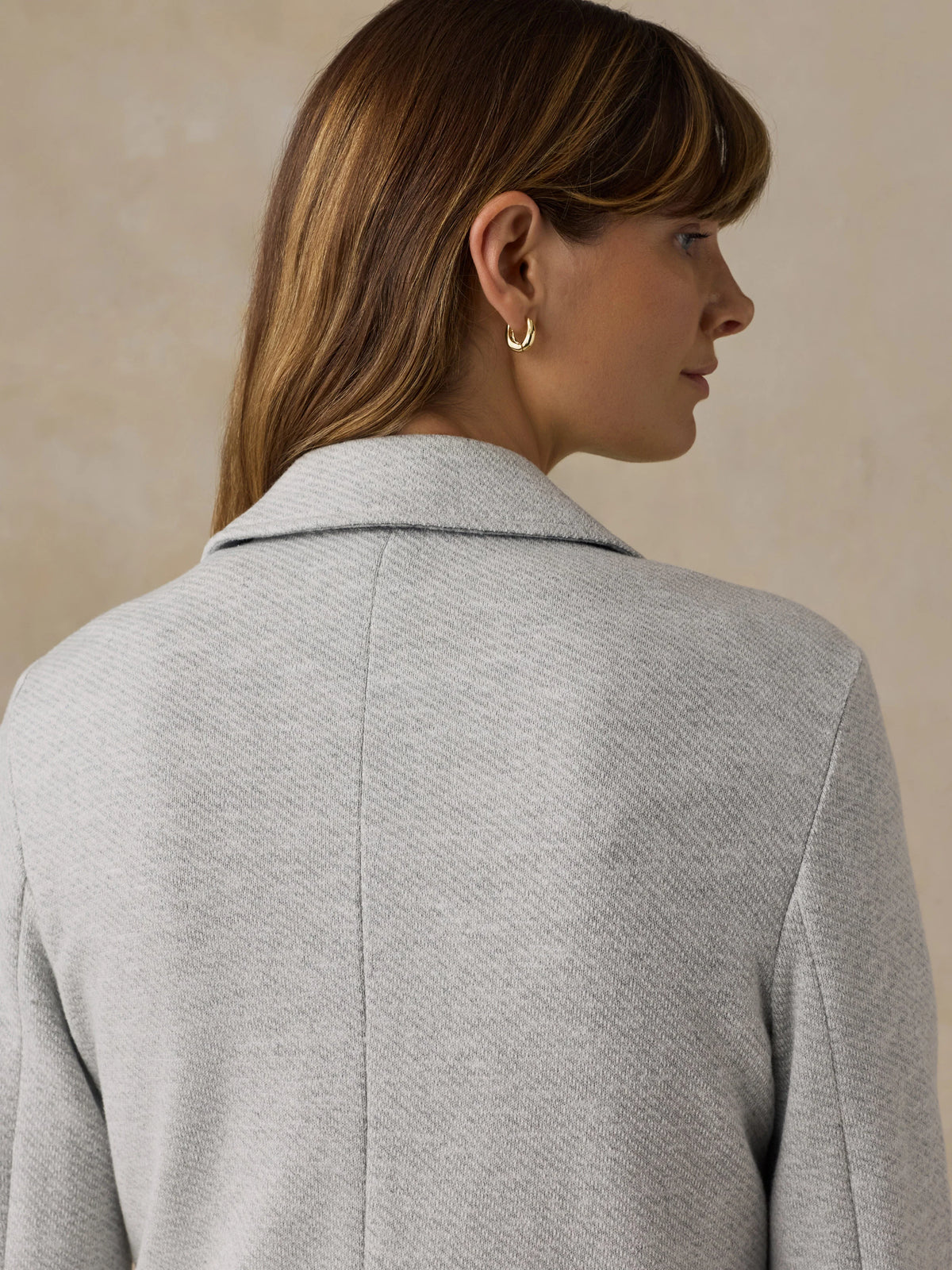 Inlet Knit Blazer-Heather Gray