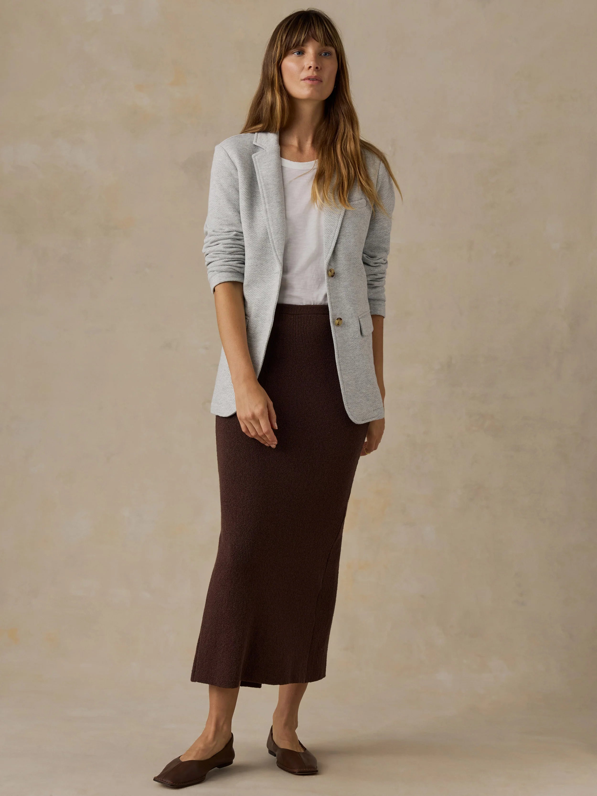 Inlet Knit Blazer-Heather Gray