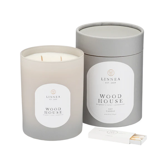 Wood House 2 Wick Candle