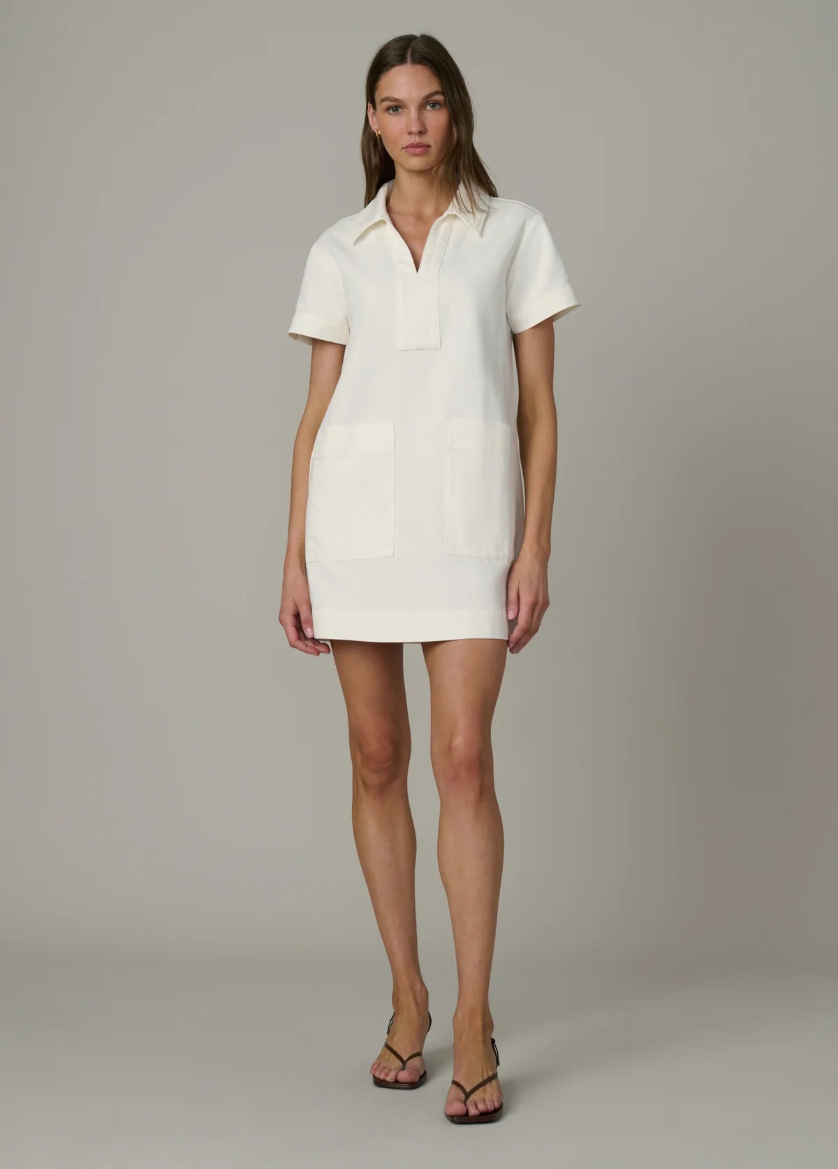 The Lillian Denim Dress in Milk