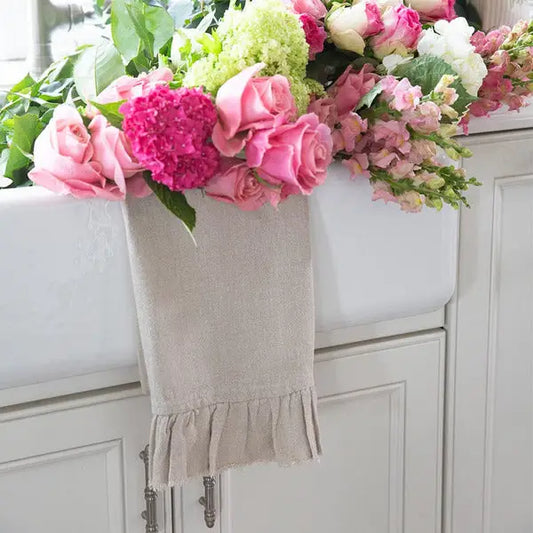 Provence Tumbled Linen Towel in Natural