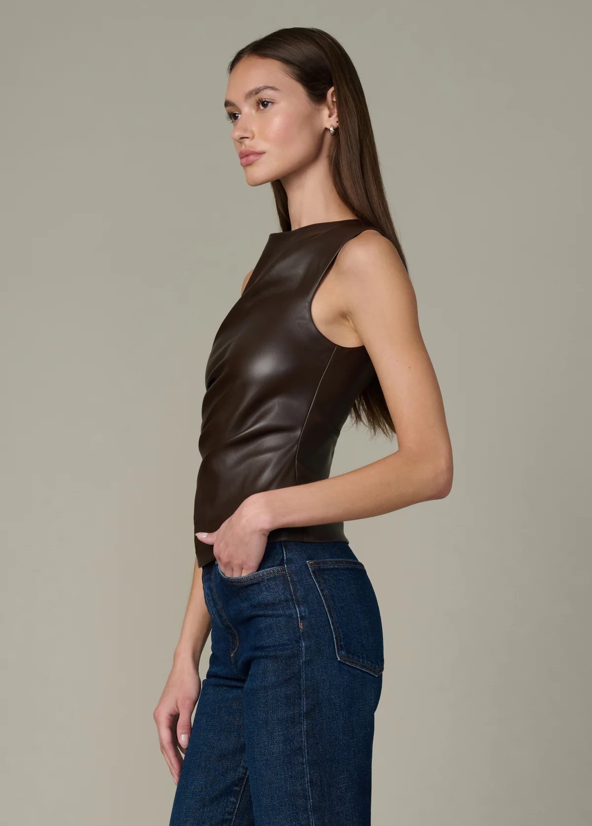 The Meg Vegan Leather Top