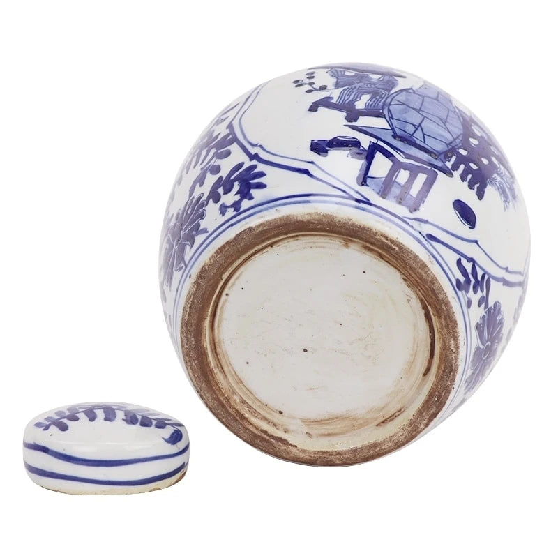 Blue And White Mini Jar Medallion Symbol