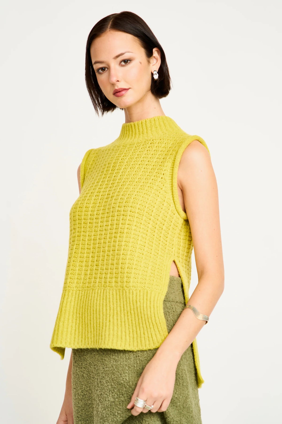 Aspen Sweater Vest in Lemongrass