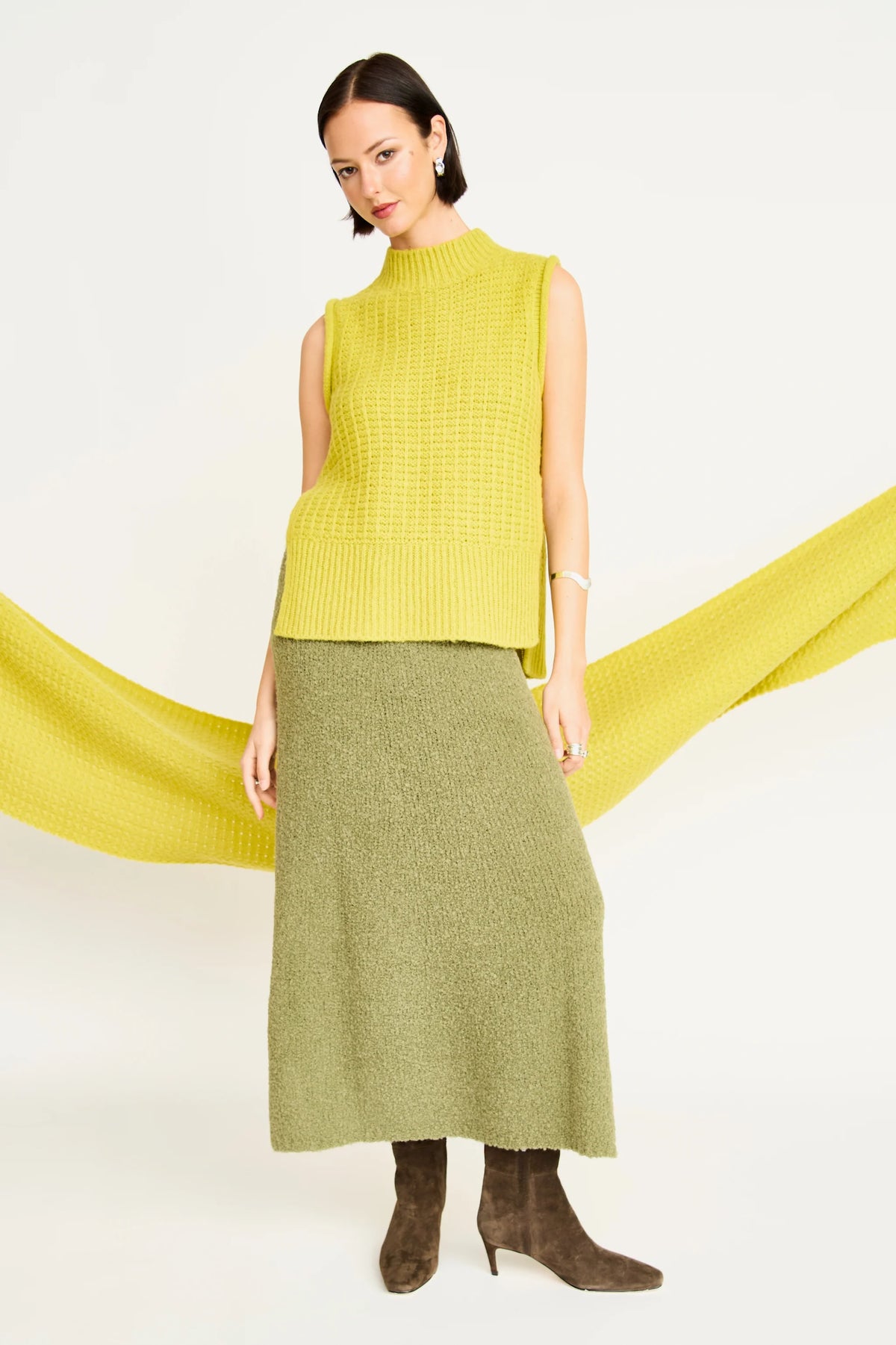 Aspen Sweater Vest in Lemongrass