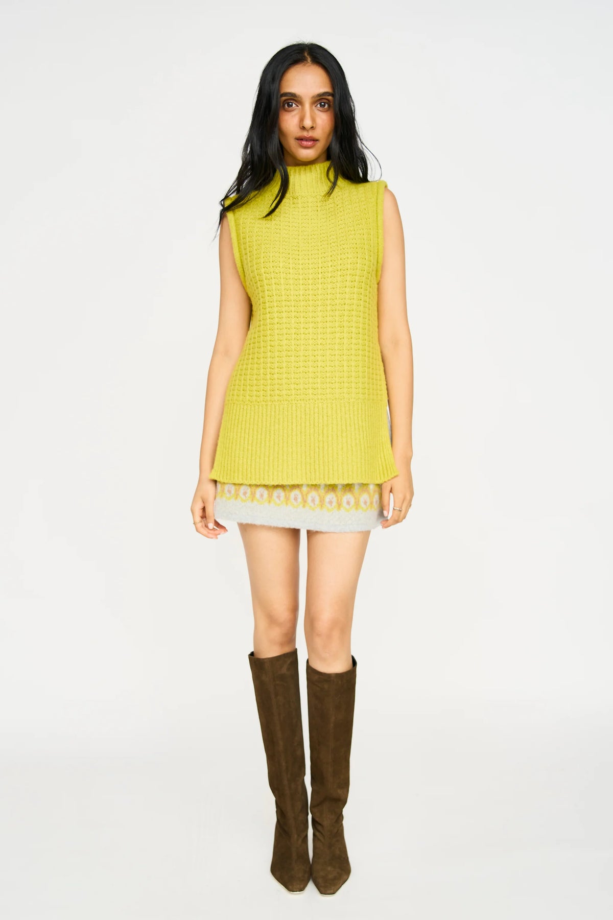 Aspen Sweater Vest in Lemongrass