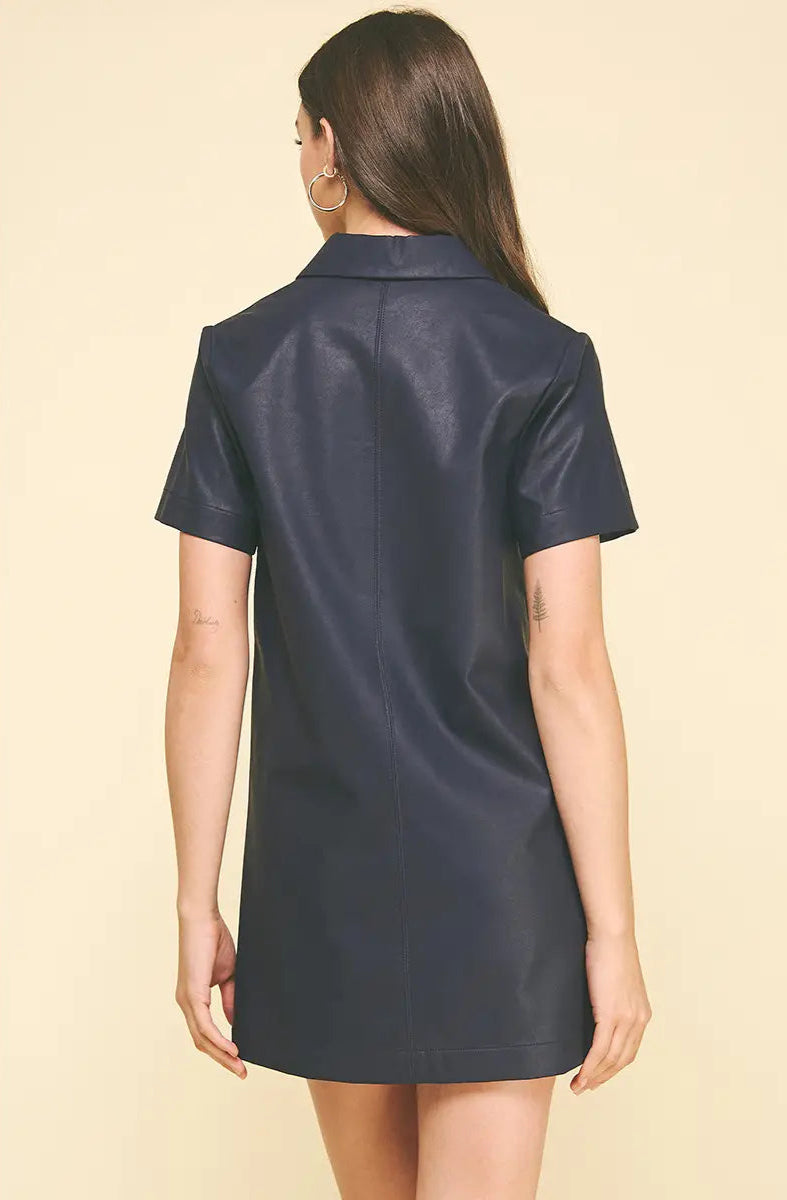 Leather Tunic Mini Dress