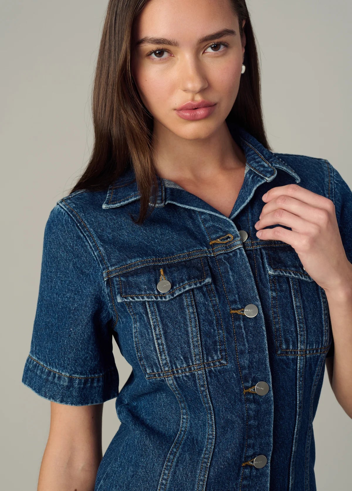 The Denim Trucker Shift Dress