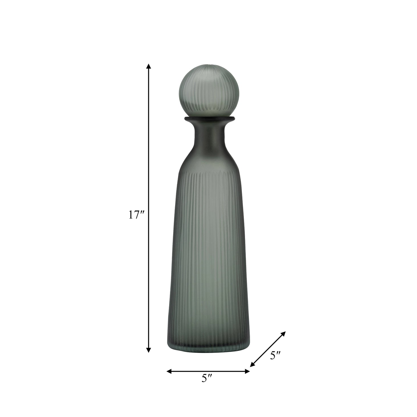 Glass Ribbed Detailing Rounded Lid Vase
