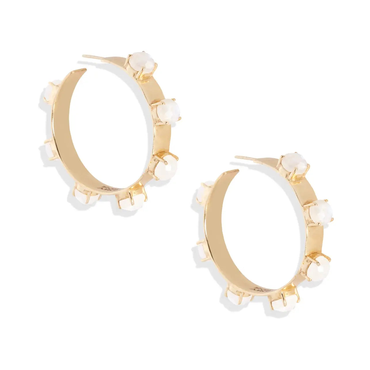 Maria Hoop Stone Earrings