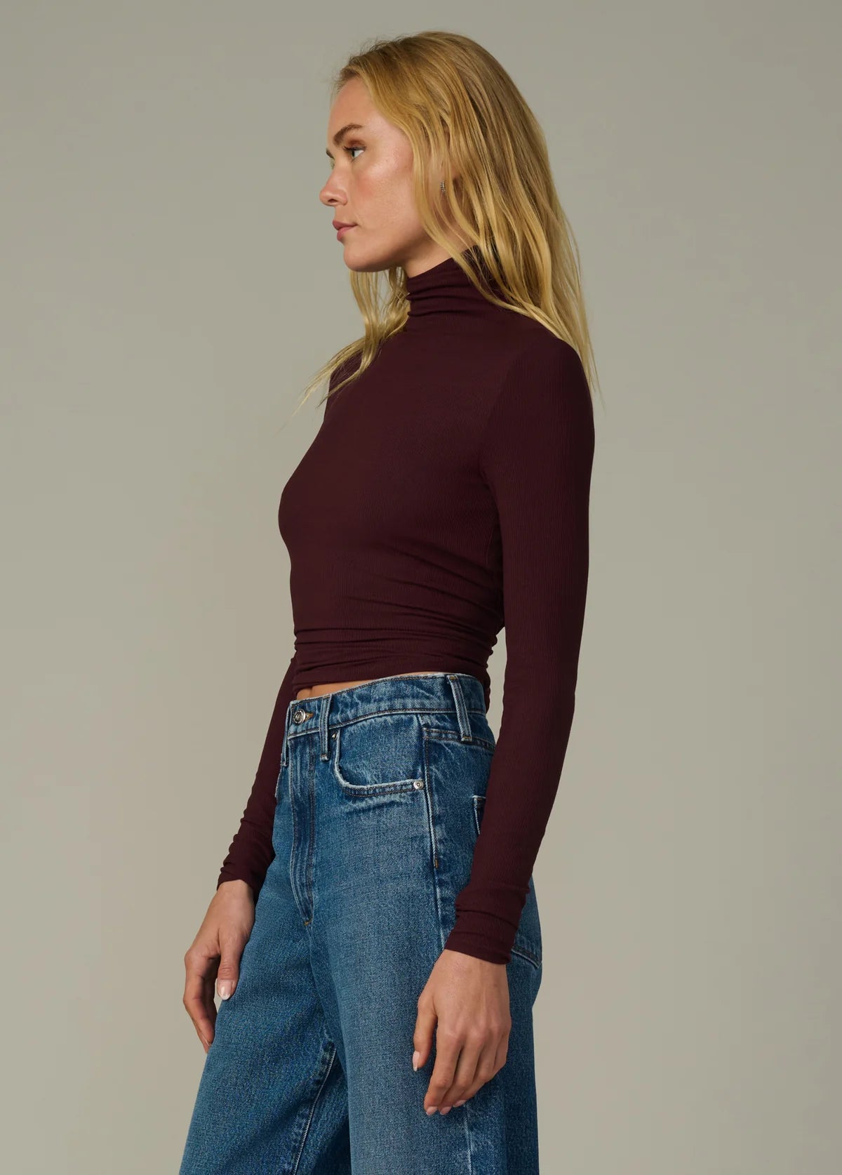 The Tony Long Sleeve Top in Bordeaux