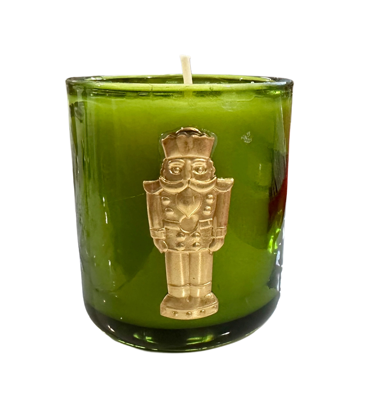 Brass Nutcracker Green Glass Votive
