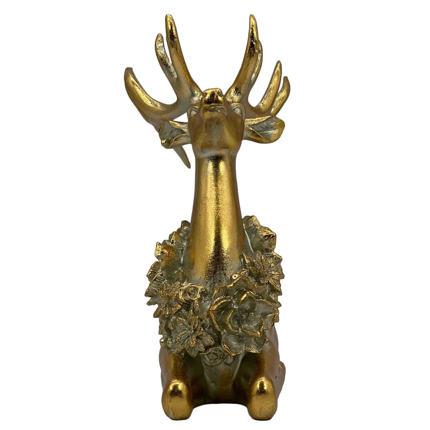 Gold Resin Sitting Reindeer