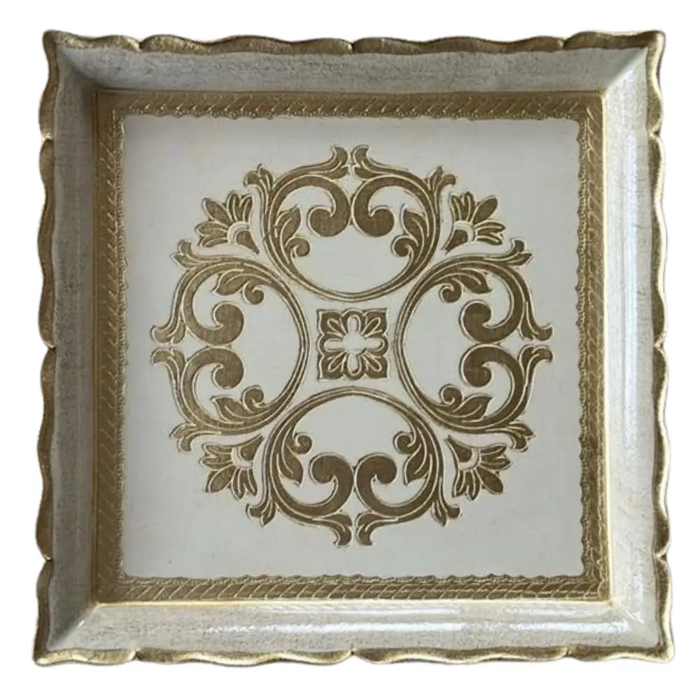 Florentino Baroque Wooden Square Tray