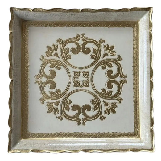 Florentino Baroque Wooden Square Tray