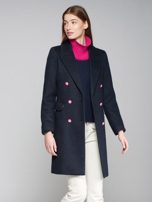 Lian Lana Navy Mohair Coat