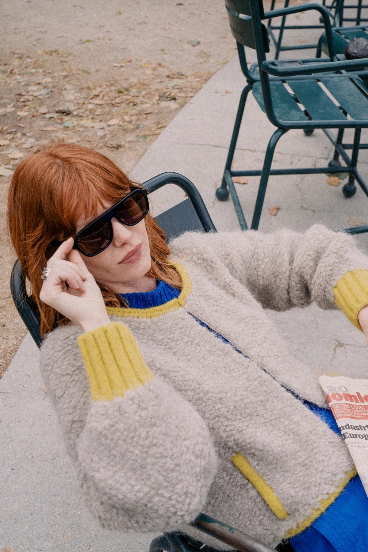 Fargo Knit Jacket in Sand/Lemongrass