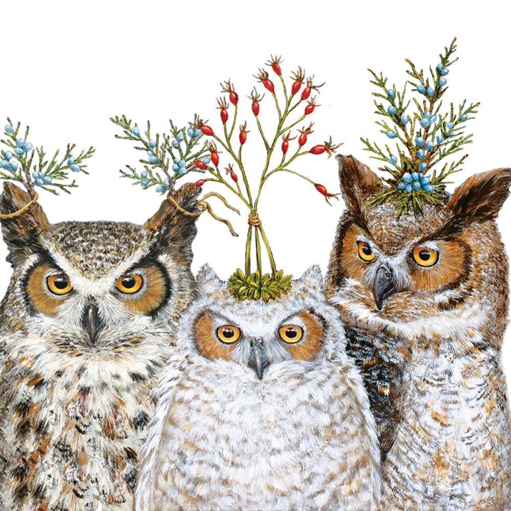 Holiday Hoot   Beverage Napkins