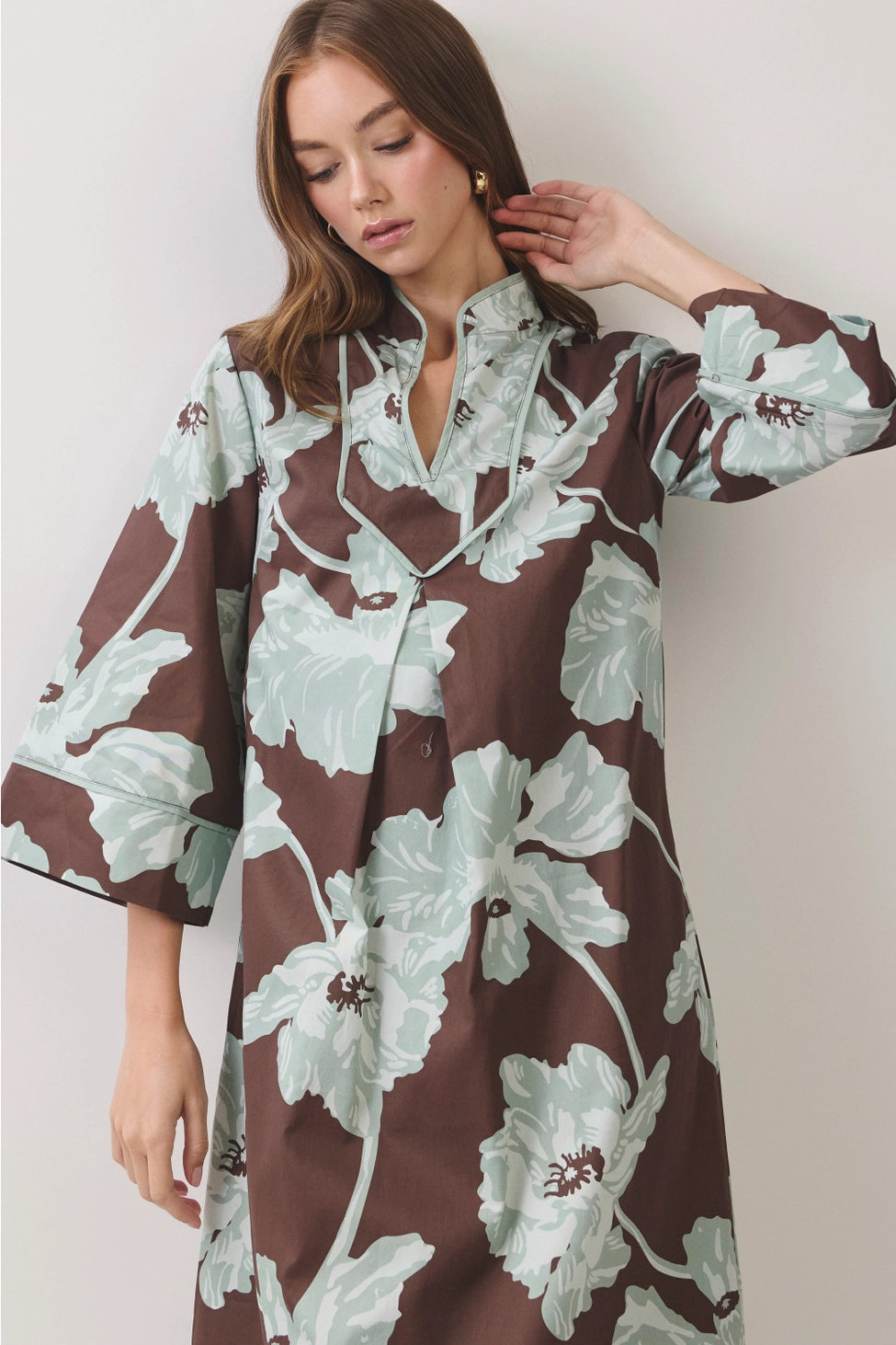 Floral Print Caftan Maxi Dress