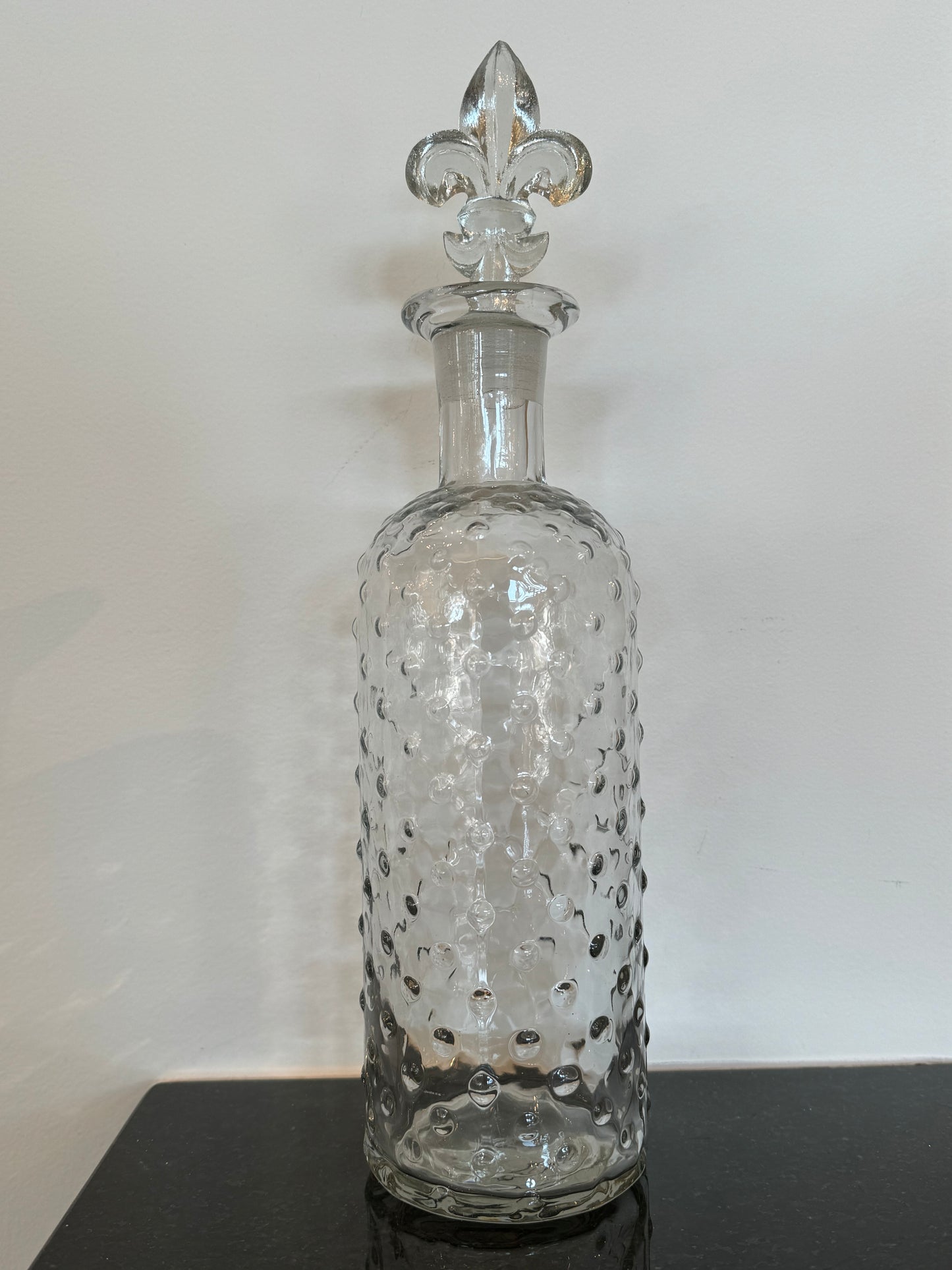 Fleur de Lis Dot Glass Decanter