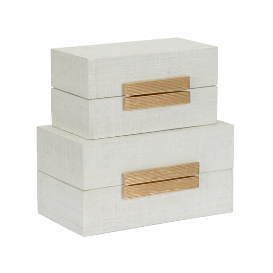 White Raffia Boxes